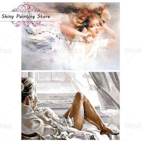 Oil Painting Sexy Woman Diamond Painting 5D DIY Diamond Embroidery Beauty Portrait Mosaic Full Square Round Diamond Inlay Decor