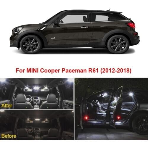 19pcs White Canbus No Error LED Interior Dome Reading Light Kit For MINI Cooper Paceman R61 2012-2018 Door License Plate Lamp