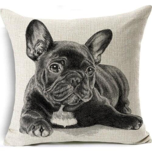 Cute Law-fighting Cattle Series Faux Linen Pillowcase Animal Printing Group Home Sofa Cushions Decoration 45x45cm Accessories