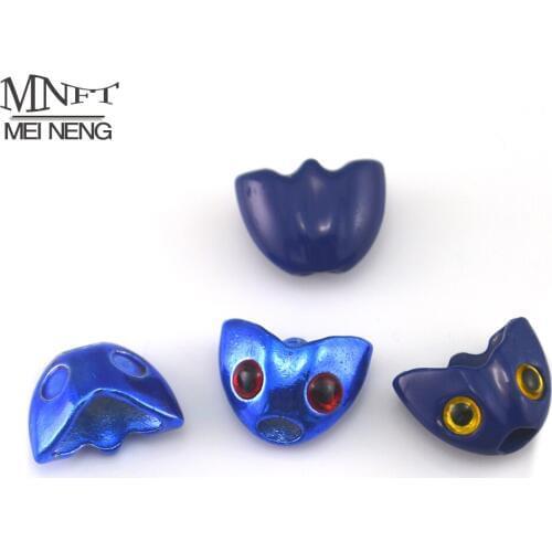 MNFT 6Pcs / Lot Royal Blue & Blue Fish Skull Sculpin Helmet Heads Fly Tying DIY Material