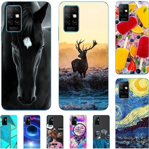 Fashion Bumper Cute Case For infinix NOTE 8 X692 Infinix Note 8i X683 Case Soft Silicone Cat Horse Flower Cover Back Shell