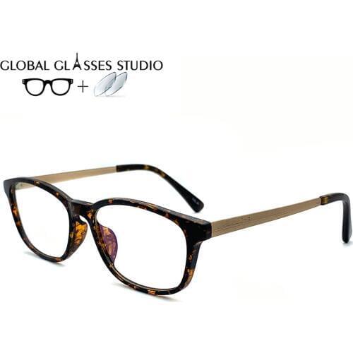 Women Men Leisure Acetate Glasses Frame Eyewear Eyeglasses Reading Myopia Prescription Lens 1.56 Index NO.2520