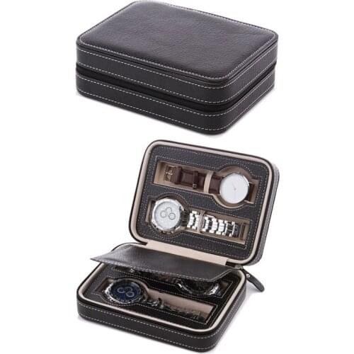 Portable Travelling Watch Storage Bag 2 4 Slot /Grids Leather Watch Box Watches Display Box Case Jewelry Collector Case Gift