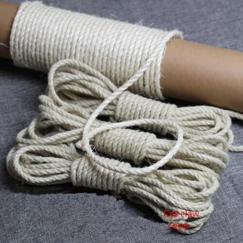 6mm Cat Climbing Frame Sisal Rope Cat Scratching Homemade Cat Ccratching Board DIY Accessories Material White Cat Claw Column