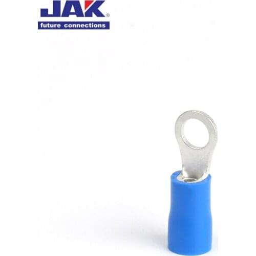 RV2-4S Blue Ring Insulated Wire Terminals Crimp Electrical RV2-4S Cable Wire Connectors 100 PCS（RV series