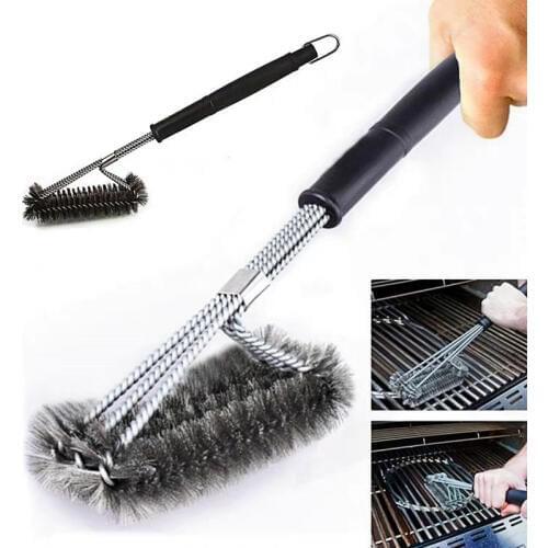 Barbecue Grill Brush Cleaning Brush Stainless Steel Wire Brush Cooking Outdoor BBQ Tools kitchen Accessories with Handle