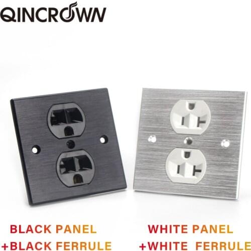 US PLUG HIFI Audio AC Power Socket Panel Power Connector Pure Aluminum Alloy Copper Plated Wall Outlet Panel Electric Outlet