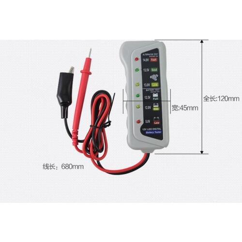 12V Car Battery Tester Digital Alternator Tester 6 LED Lights Display Car Diagnostic Tool Auto Battery Tester For Car