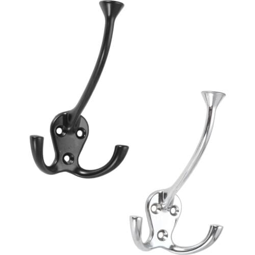 1Pc 110*70mm Zinc Alloy Wall Mount Hooks Clothes Hat Bag Towel Bathroom Kitchen Double Prong Door Hook Hanger Furniture Hardware