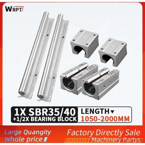 1pcs SBR35 SBR40 linear guide length 1050mm-2000mm+1pcs/2pcs SBR35/SBR40UU/SBR35LUU/SBR40LUU slider CNC printer slider
