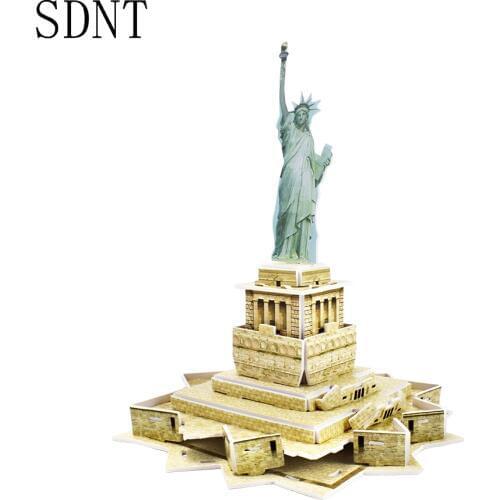 3D Paper Building Model Puzzles Toys for Kids DIY Statue Of Liberty World Attractions Assembled Model Kit Kids Educational Toys