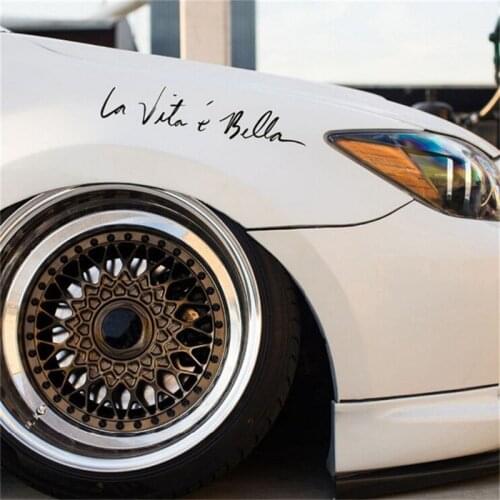 40*8CM Car Accessories Side Door English Beautiful Life La Vita e Bella Car Sticker Reflective Car Styling Wholesale