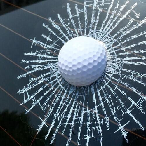 70% HOT SALES Funny 3D Golf Ball Hit Window Crack Car Windshield Decals Sticker Decoration