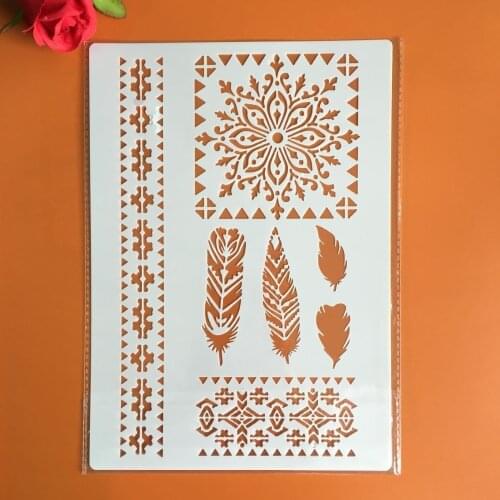 A4 size Lace mandala Wall Painting Stencils Stamp Scrapbook Album Decorative Embossing Craft Paper stencil for diy scrapbooking