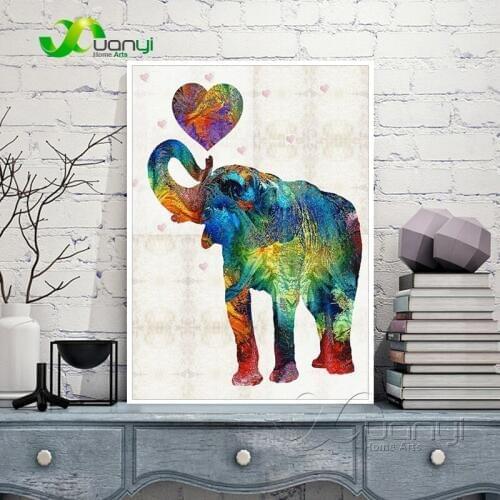 Abstract Watercolor Elephants Paintings Home Decor Canvas Art Modular Wall Picture For Chrildren Room HD Prints No Frame PR1397