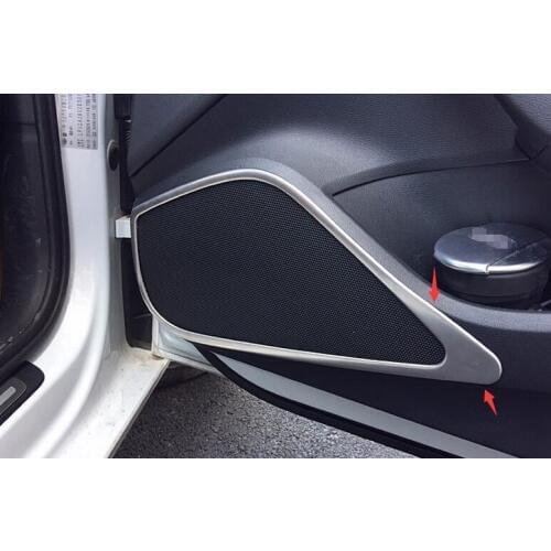 Accessories For Audi A3 2014 2015 Stainless Steel Side Door Audio Speaker Cover interior Trim 4pcs / set