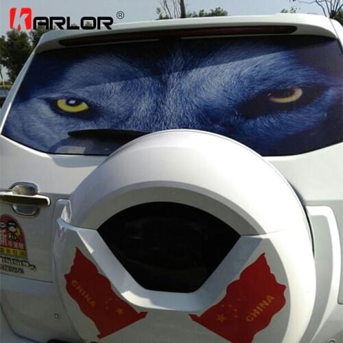 127cmx70cm Car 3D Horror Monsters Back Rear Windshield Decal Stickers Vinyl Film Car Rear Window Glass PVC Stickers Automobiles