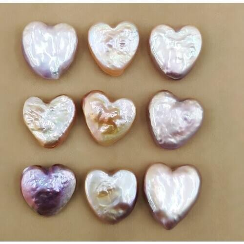 1pc Natural Freshwater Baroque Pearls 15mm Love Heart-shaped Loose Beads Charms Jewelry Making DIY Bracelet Necklace Accessories