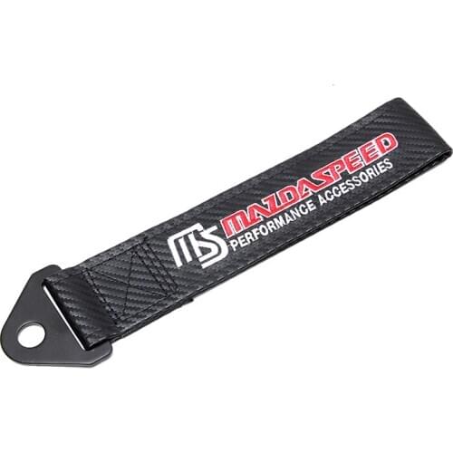 Carbon fiber cloth Trailer Tow Rope Belt for MS emblem Car Front bumper JDM decoration for mazda 3 6 cx5 accessories