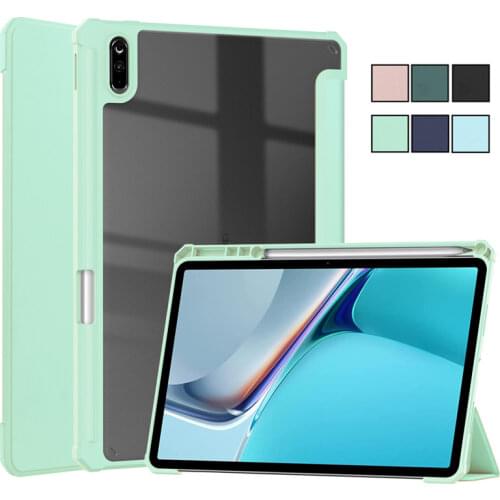 For Huawei Matepad 11 Case 2021 Tri-Fold PU Leather Stand Cover Tablet Shell For Funda Matepad 11 Case with Pencil Holder