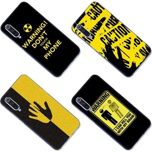 Caution Yellow Tape Silicone Case for Xiaomi Mi POCO X3 NFC M2 X2 9SE 9T CC9 E A3 Note 10 Lite 10 ULTRA F2 Pro 5G Soft Cover
