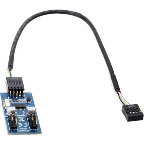 Chenyang 9pin USB 2.0 Header 1 to 2 Female Motherboard Extension Cable HUB Connector Adapter Port Multilier