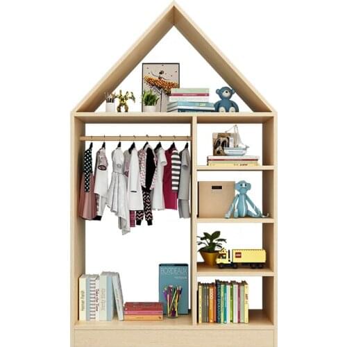 TT Childrens Wardrobe Storage Cabinet Home Bedroom Simple Solid Wood Closet Boys and Girls Wardrobe