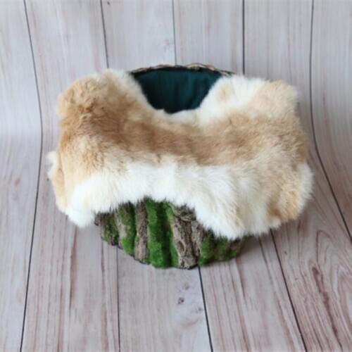 Newborn Rabbit fur blanket Baby basket stuffer filler Faux fabric layer backdrop