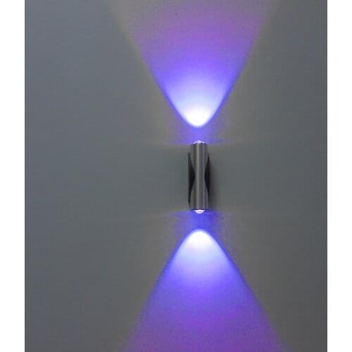 Double-headed Led Wall Lamp Home Sconce Bar Porch Wall Decor Ceiling Light Purple Aluminum Indoor Outdoor Bar Ktv Lighting