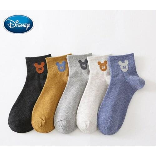 Cartoon Mickey Printed Cotton Socks Girl Socks Summer Breathable Socks Harajuku White Printed Fashion Socks