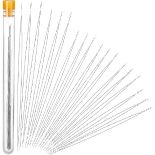 30 Pieces 6 Size Beading Needles Big Eye Beading Needles Beading Embroidery Stainless Needles for Jewelry Making