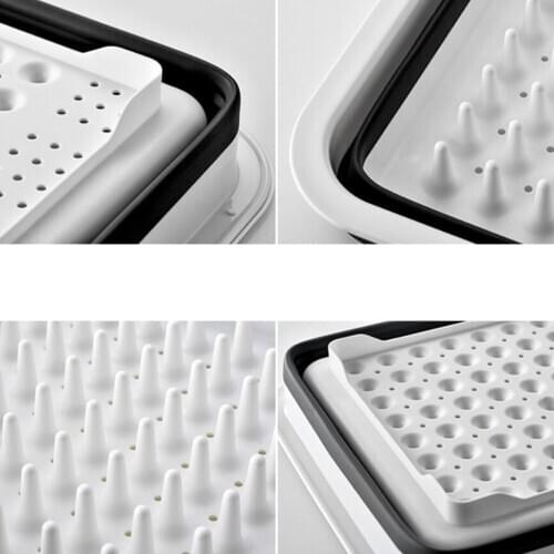 Kitchen Collapsible Dish Drying Rack Portable Dish Drainer Dinnerware Organizer