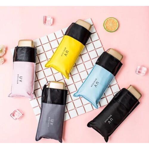 Light flat 50 % black gum umbrella mini fine umbrella dual-use pocket sun umbrella women sun protection UV umbrella