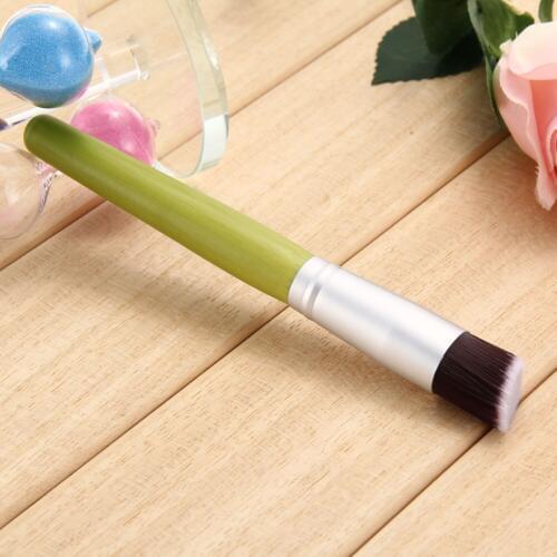 2016 Makeup Set Brushes Makeup Cosmetic Brush Green Bamboo Handle Oblique Head Powder Brush Set Make Up Brushes Free Shipping