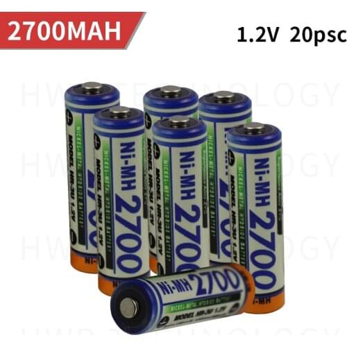 20PCS/lot New FOR SANYO 1.2V AA 2700mAh Third Generation Rechargeable upto Pre-charged With Case for Toys, MP3, Camera Free
