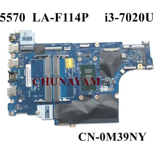 NEW CAL60 LA-F114P FOR Dell Inspiron 15 5570 Laptop Notebook Motherboard w/ i3-7020U CN-0M39NY M39NY Mainboard 100% Tested