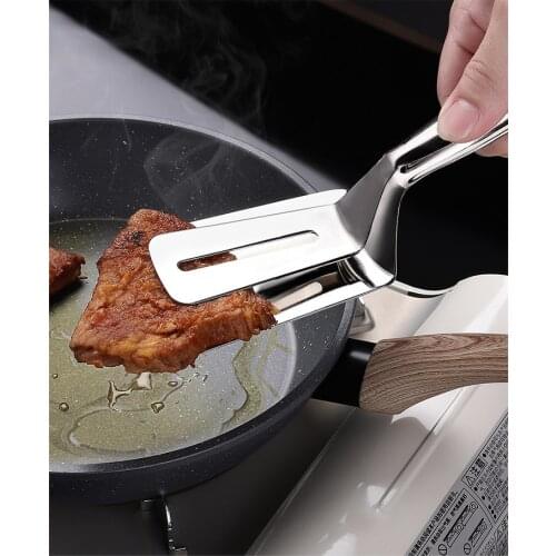 New Stainless Steel Steak Clip Pancake Barbecue Spatula Clip Food Clip Serrated Spatula Kitchen Barbecue Clip Bread Clip Cookice