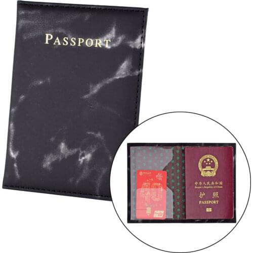 Multi-colors Leather Marble Style Passport Holder Cover Women Travel Document Passport Case Bag Men Credit Card Passport Wallet