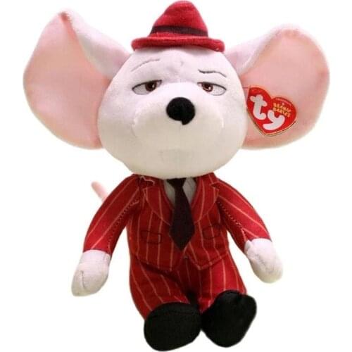 Ty Big Sparkling Eyes Stuffed Peas Plush Animal Soft Pink Mike Mouse Collection Doll Birthday Christmas Gift 15cm