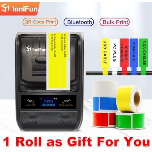 Innifun Handheld Blue Tooth Label Printer for Factory to Manage Cable ID