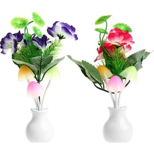 Sensor Night Light Plum Blossom Flower LED Lamp US Plug 220V Romantic Home Decor