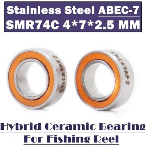 SMR74 2OS Bearing 4x7x2.5 mm CB ABEC7 Stainless Steel Hybrid Ceramic Bearing DRY Ocean Fishing Reels SMR 74 Ball Bearings SMR74C
