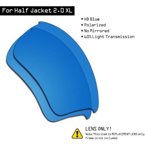 SmartVLT Sunglasses Replacement Lenses for Oakley Half Jacket 2.0 XL - HD Blue
