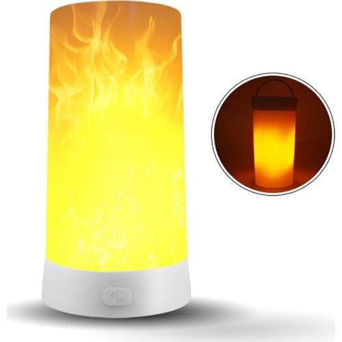 LED Flame Lamp Simulated flame effect light Realistic fire atmosphere light Interior decoration lamp 4 lighting modes USB