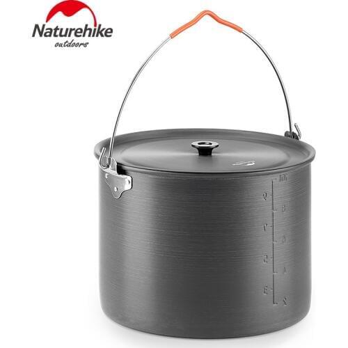 Naturehike Tourist Bowler 10L Large Capacity Hanging Pot Tourist 1.1Kg Aluminum Alloy Portable Pot Travel Stainless Cookware