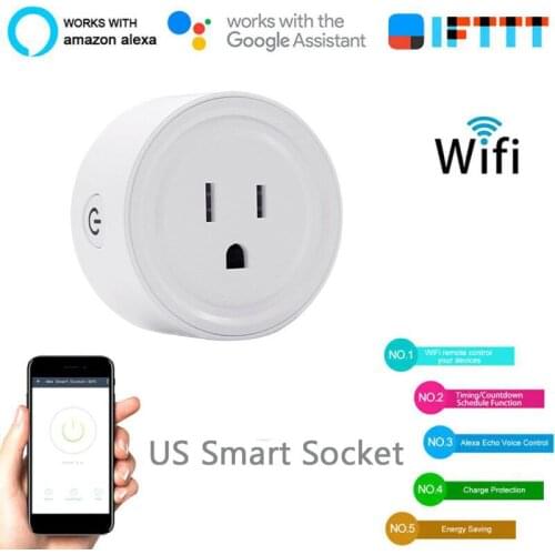 Smart Home Electrical Socket US Plug WiFi Wireless APP Remote Control Socket Adapter Power For Alexa Echo Google Home
