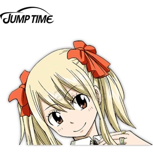 Jump Time Fairy Tail Lucy Heartfilia 47 6.9 Big Head Anime Peeker Vinyl Decal Waifu Kawaii Girl Car Stickers