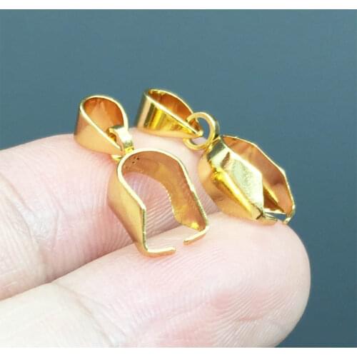 20pcs Stainless Steel Bead Clamp Pinch Bail Clip Pendants Clasps Necklace Connector Making Supplies Jewelry DIY Accessories