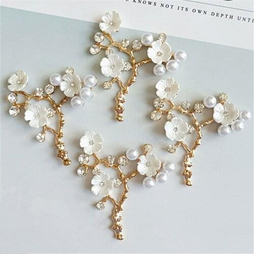 10pcs Pearl Rhinestone Button Wedding Invitations Wine Glass Decorate Hair Flower Center Scrapbooking Accessories 4.9