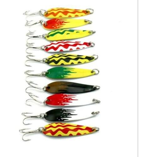 10PCS 4.3cm 6g Fishing Spoon Bait Fishing Lures Fish Wobblers Sequin Artificial Lure Metal Hard Spinner Bait